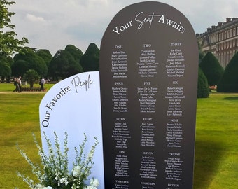 Minimalist Arched Wedding Seating Chart Sign
