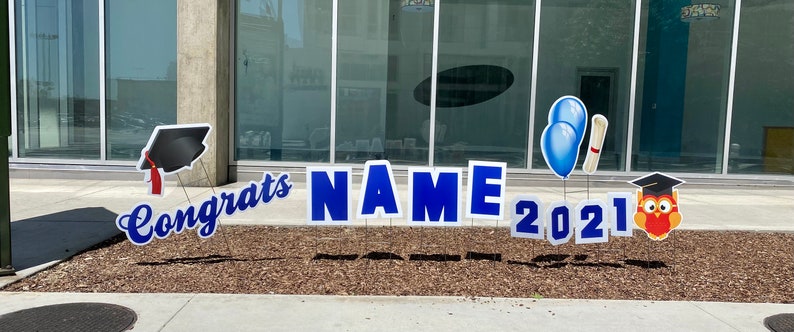 Personalized Graduation Lawn Sign | Custom Color Grad Yard Decoration ...