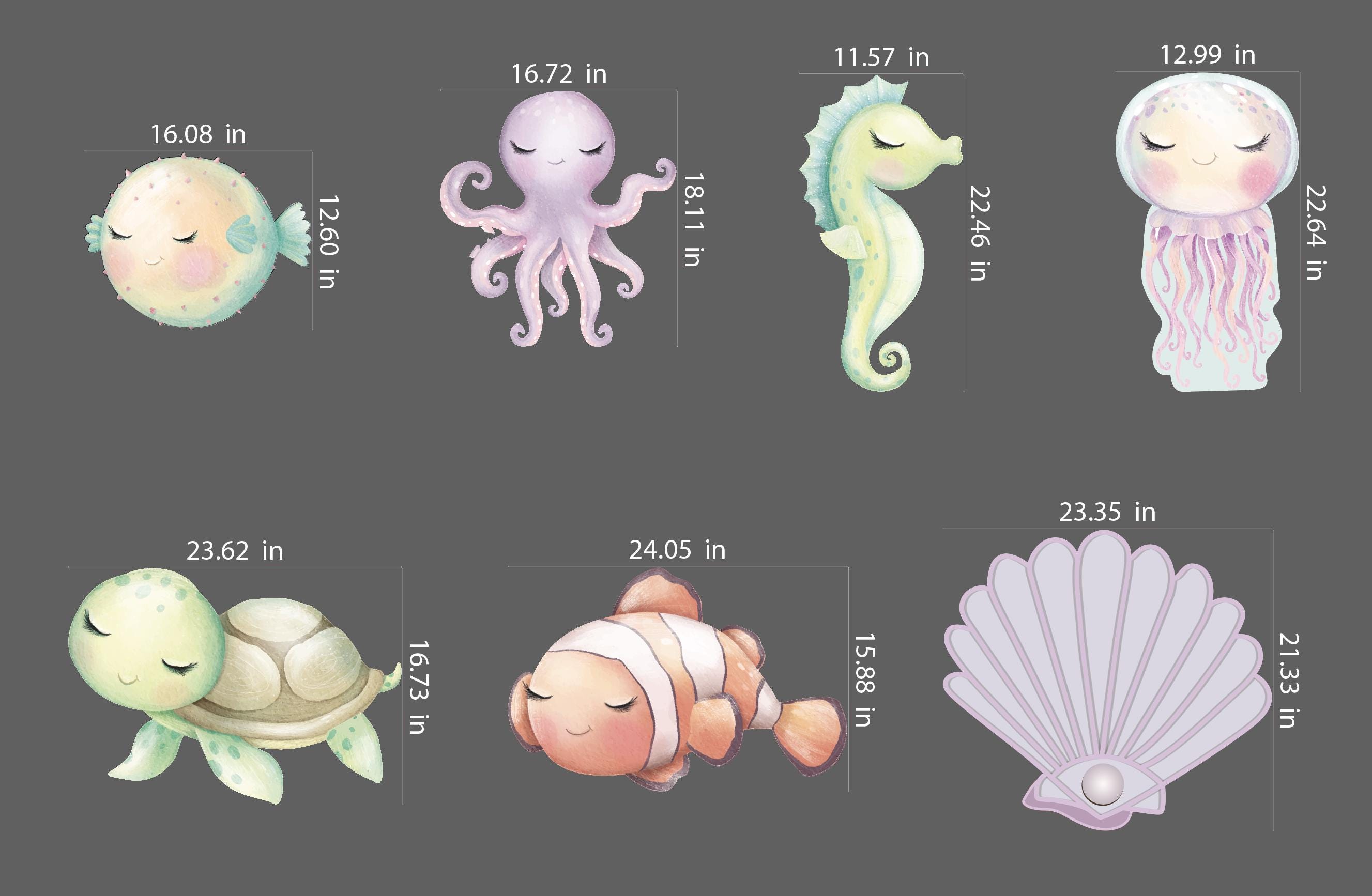 Mermaid Elements Set. Magical Undersea World, Seashell, Starfish, Corals Stock Vector - View #10