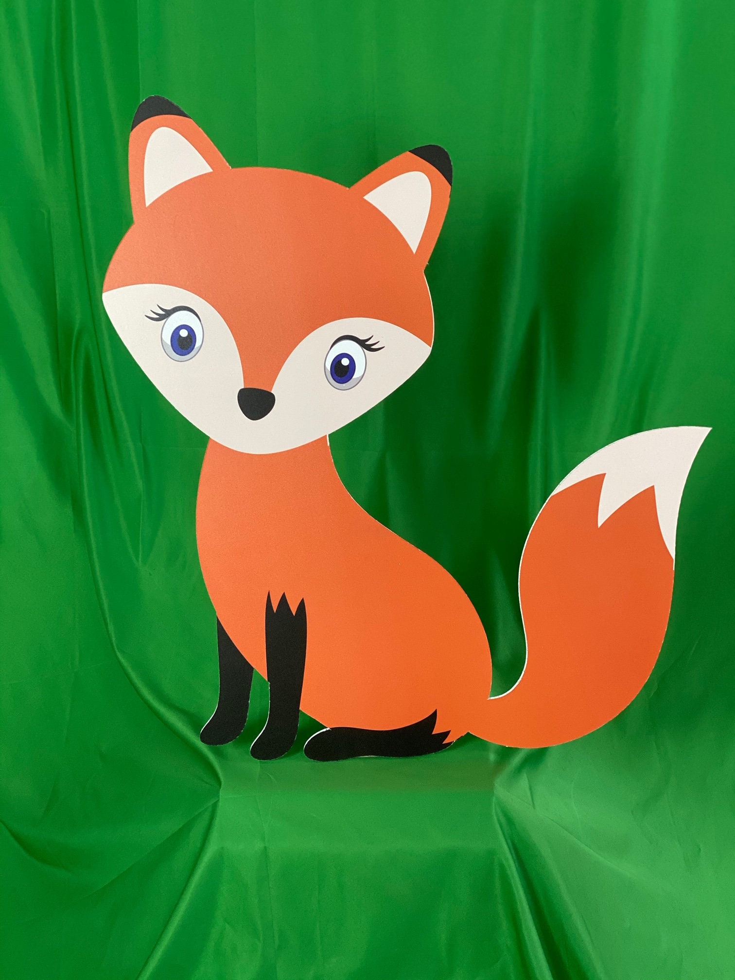 Large Fox Cutout Cute Fox Baby Shower Props Baby Shower Etsy