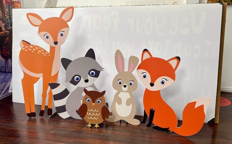 Woodland Animals Party Kit Decor Forest Animals Birthday Decoration Woodland Forest Animals Party image 7