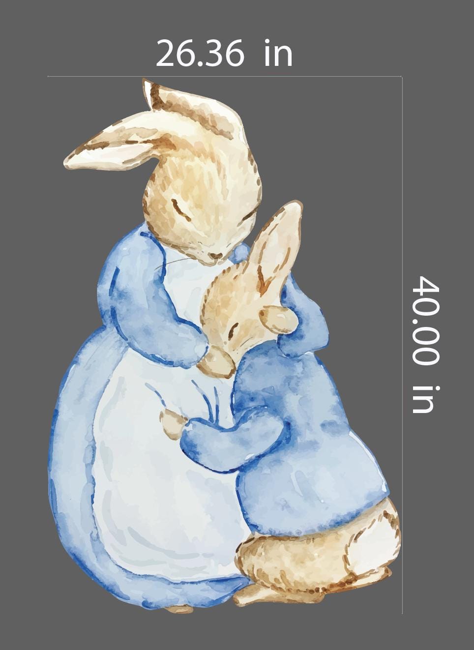 Mother Rabbit Hugging Baby Cutout – Peter Rabbit Storybook-inspired - Etsy