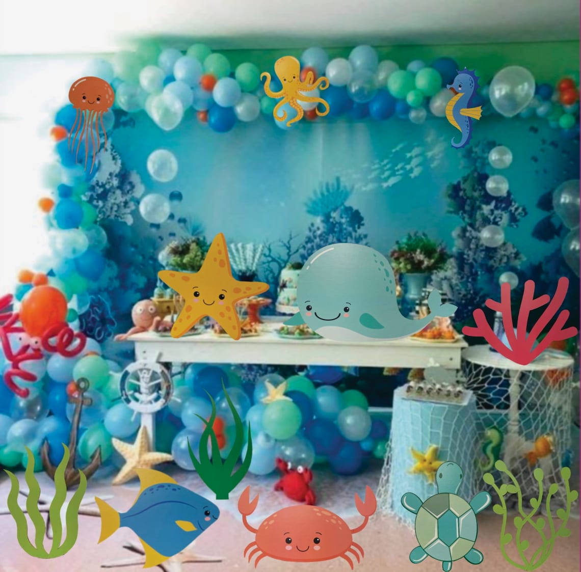 Under The Sea Party Decorations Underwater Theme Party Sea Etsy