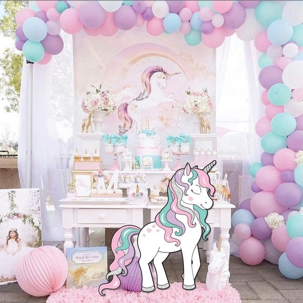 44" Large Unicorn -Party Decoration - Unicorn Birthday Party, Pastel Unicorn, Rainbow unicorn baby shower (Digital Download)