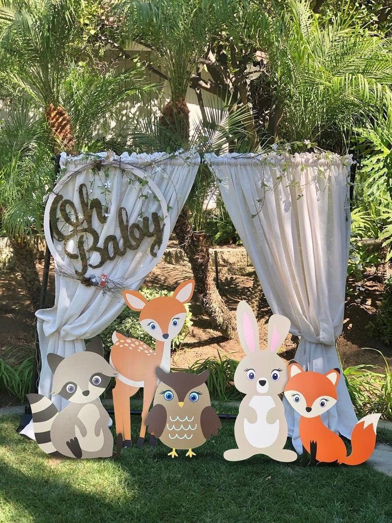 Woodland Animals Party Kit Decor Forest Animals Birthday Decoration Woodland Forest Animals Party image 1