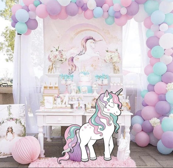 44 Large Unicorn party Decoration Unicorn Birthday Party Pastel Unicorn Rainbow Unicorn Baby Shower Etsy UK