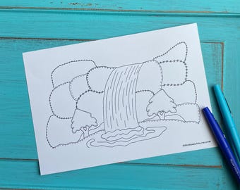 Modèle imprimable cascade pour votre journal de courtepointe biblique