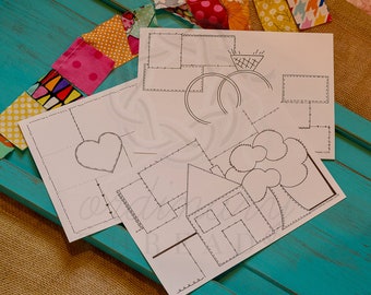 Trio de modèles pour la maison et la famille à imprimer pour le journal Bible Quilt