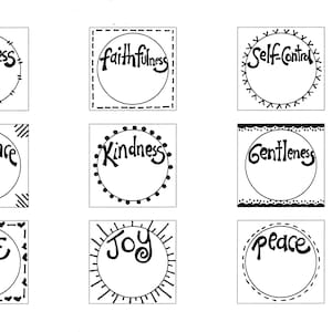 Juego de pestañas Fruto del Espíritu para Bible Quilt® Journal