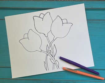 Modèle floral de tulipes pour votre journal de courtepointe biblique