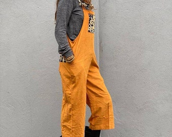 mustard dungarees womens