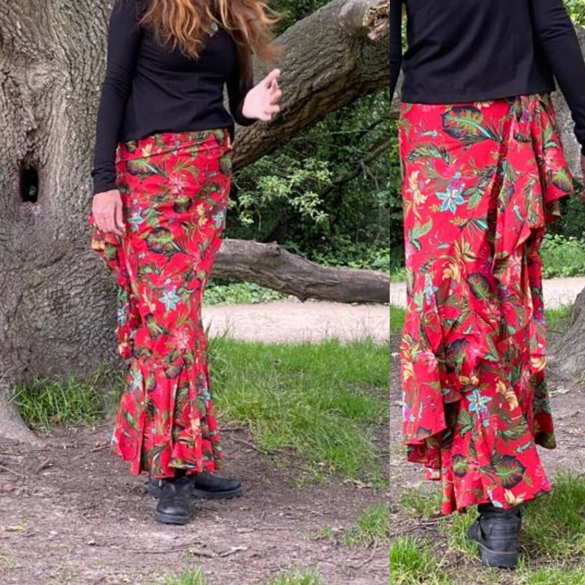 Spanish Skirt . A very flattering long wrap around skirt Etsy