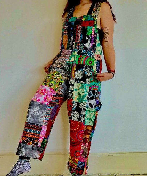 patchwork dungarees pattern