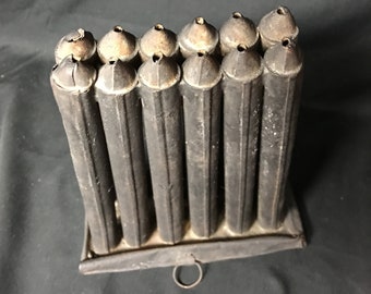 Antique Tin 12 Taper Candle Mold, Late 1700s - Early 1800s