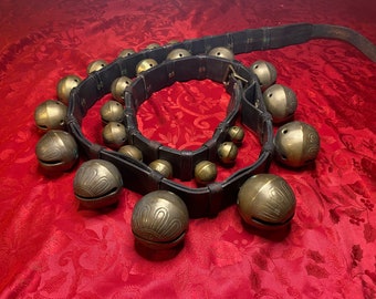 7 Foot Antique Sleigh Bells Very Rare 29 Bells All Original From the 1800s