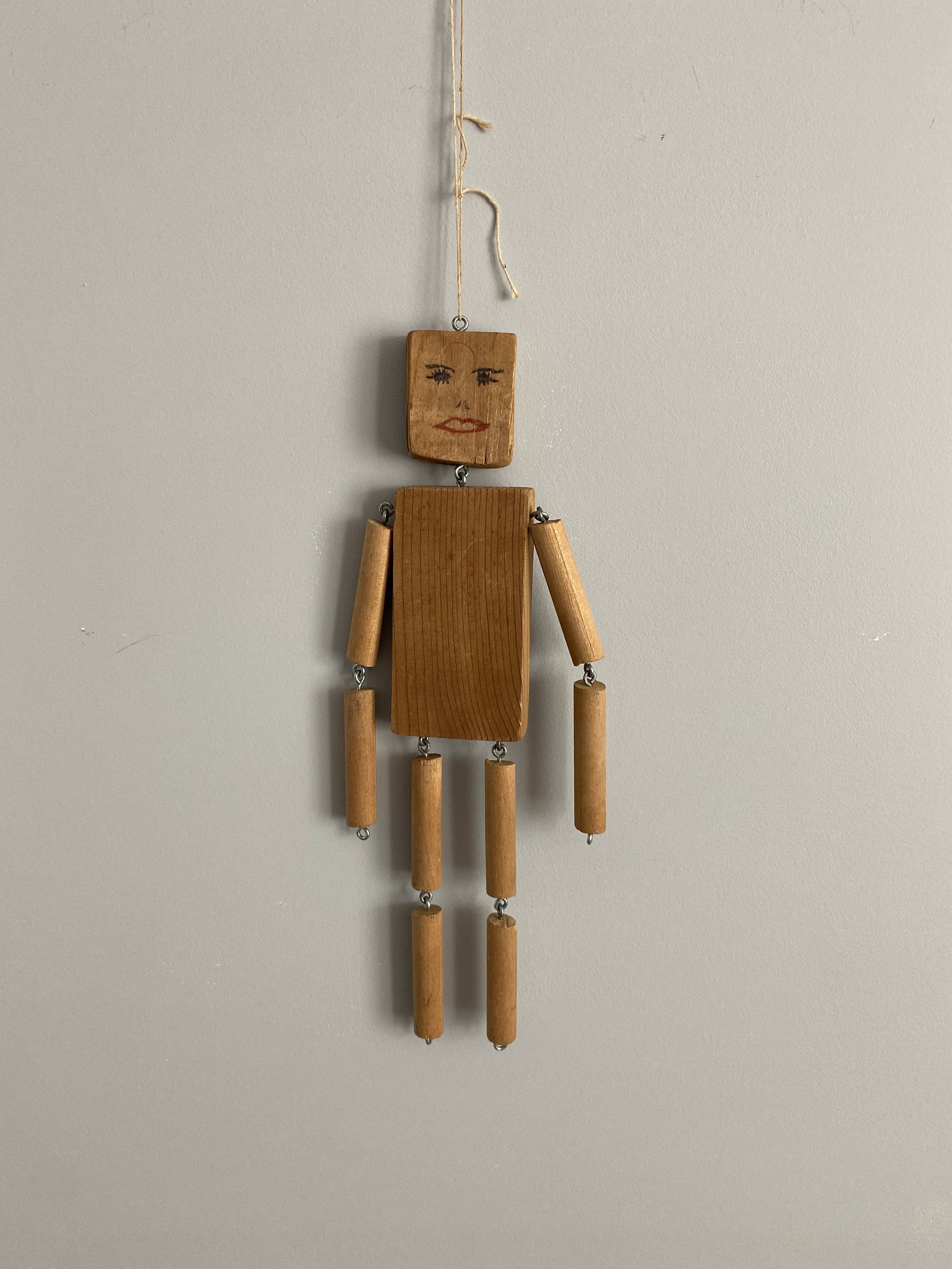 Wooden Puppet / Handmade Vintage Folk Art