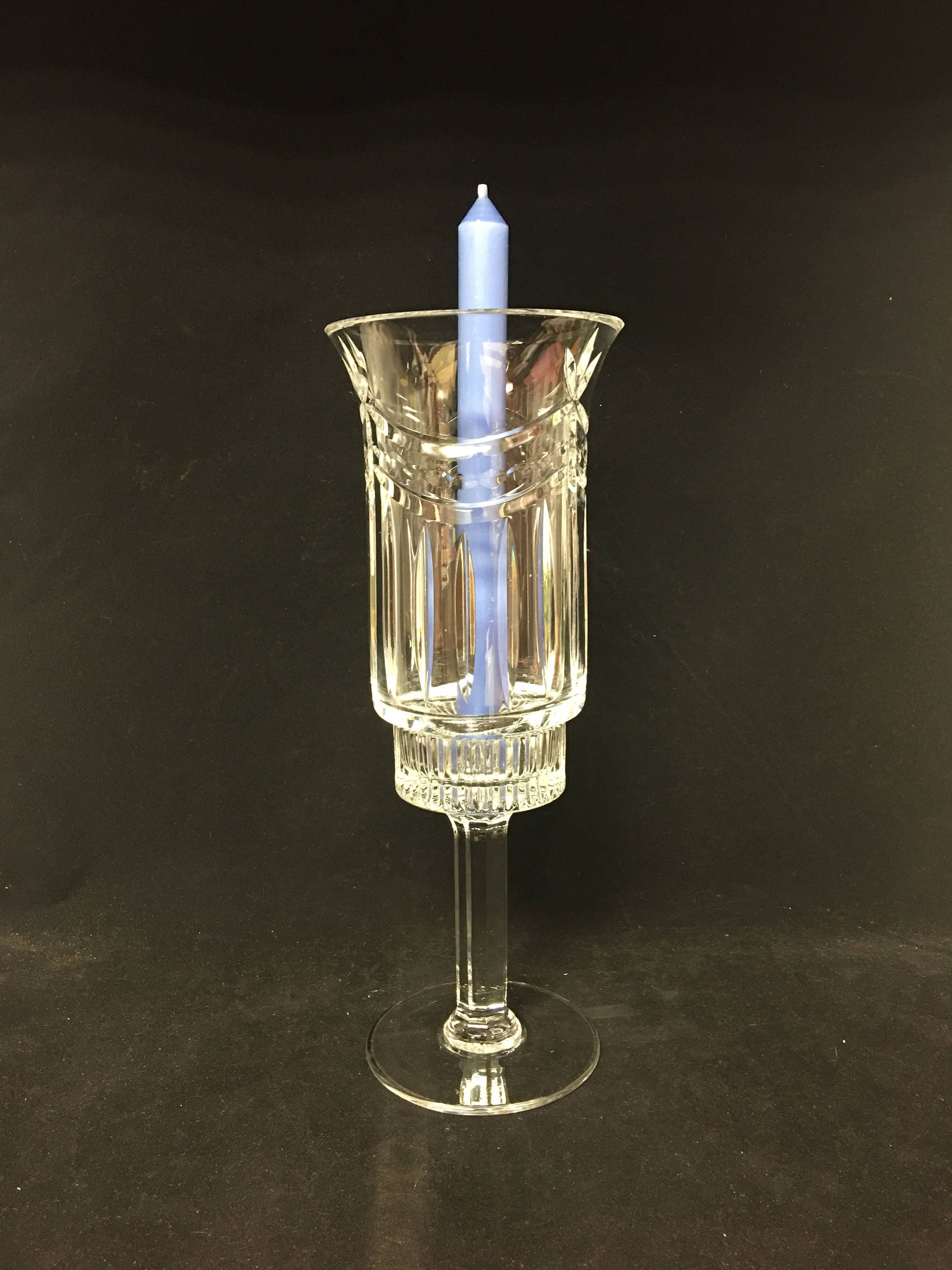 Lovely Lead Crystal Hurricane Candleholder
