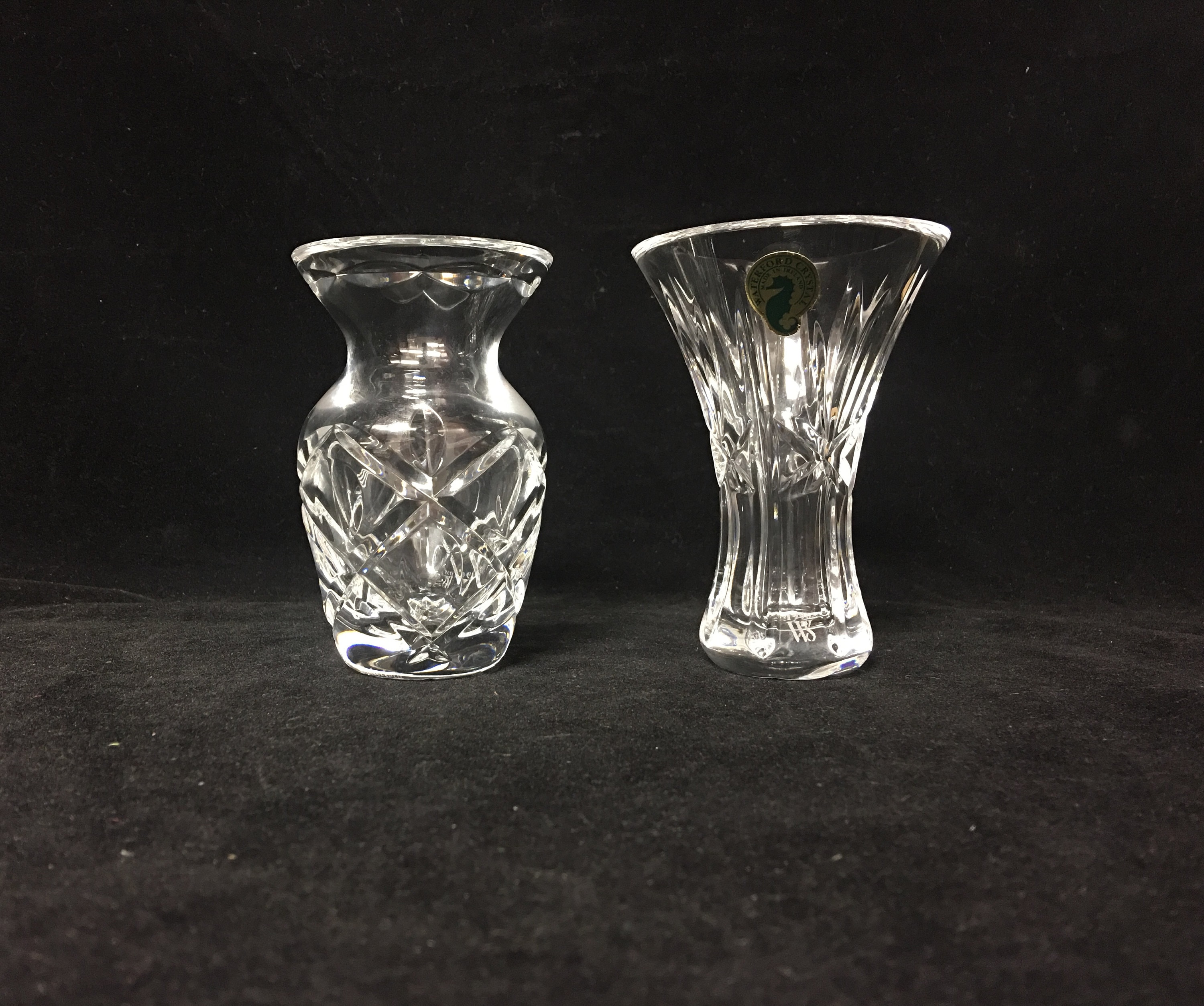 Vintage Waterford Society Posy Vases, 1995 and 1996 Editions Sold as Set