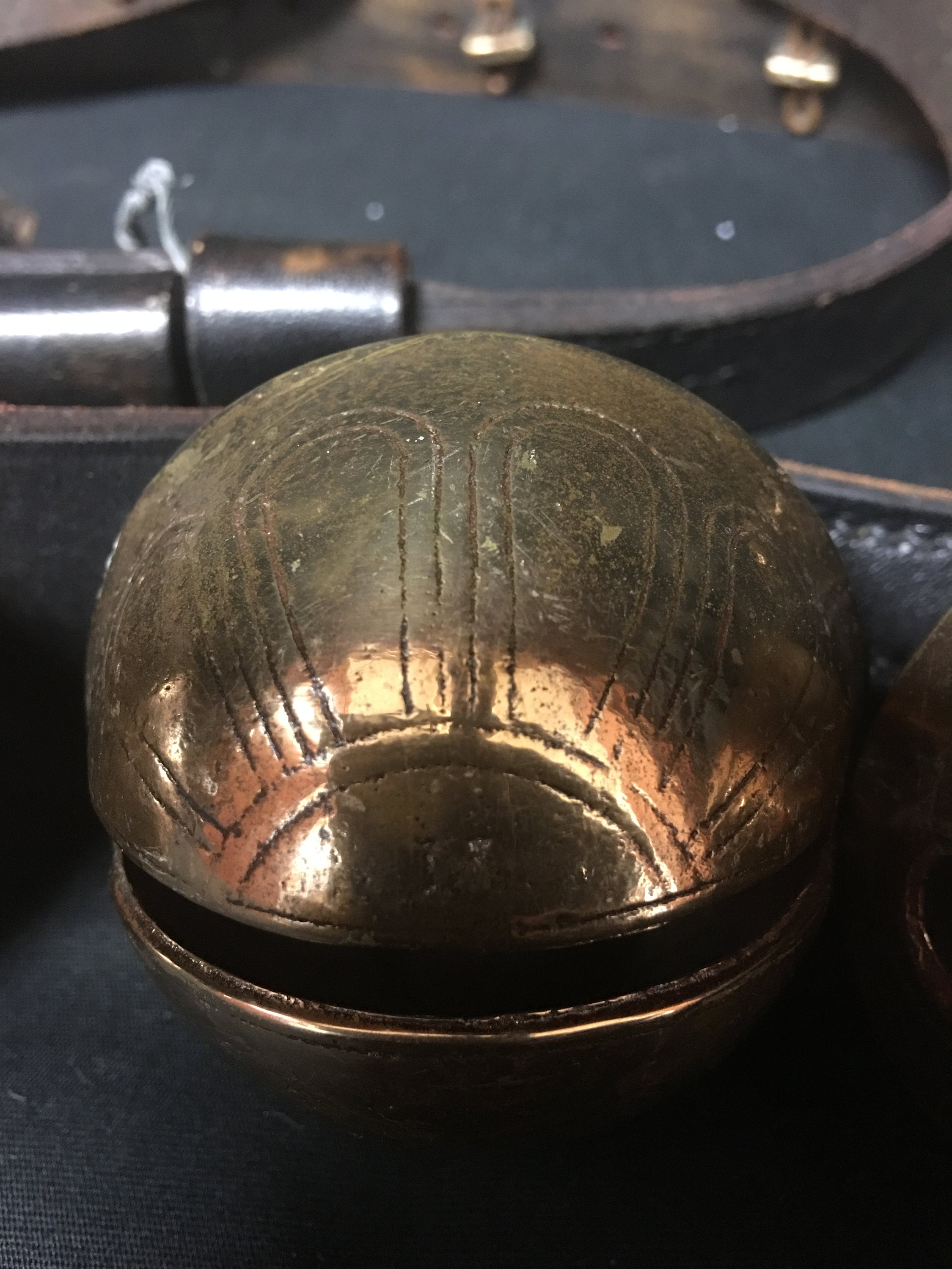 Antique Horse Sleigh Bells 88L, 24 Brass Bells