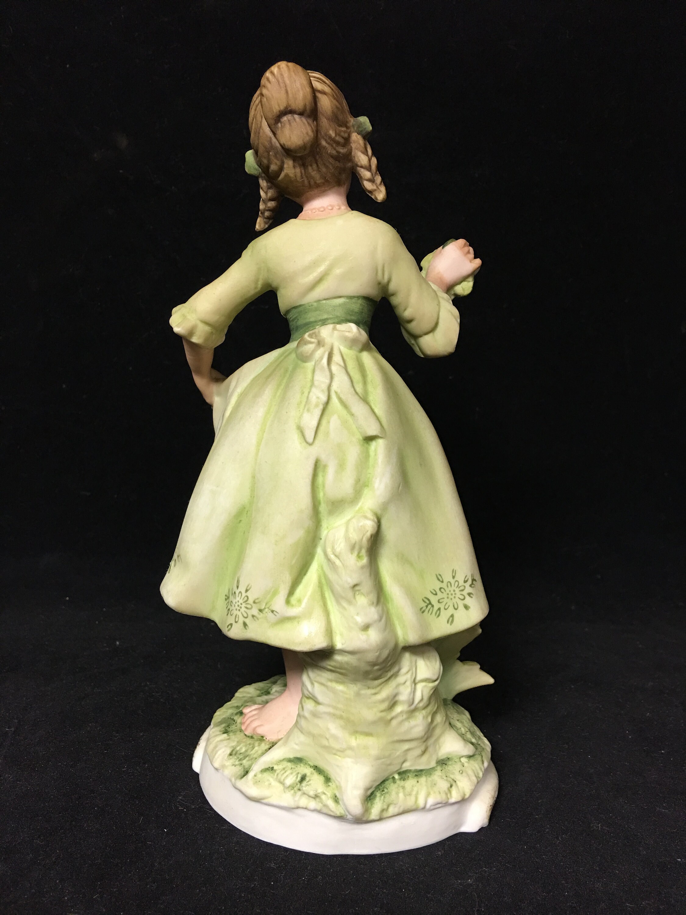 Vintage Andrea by Sadek 7190 Young Girl and Boy Porcelain Bisque Figurines