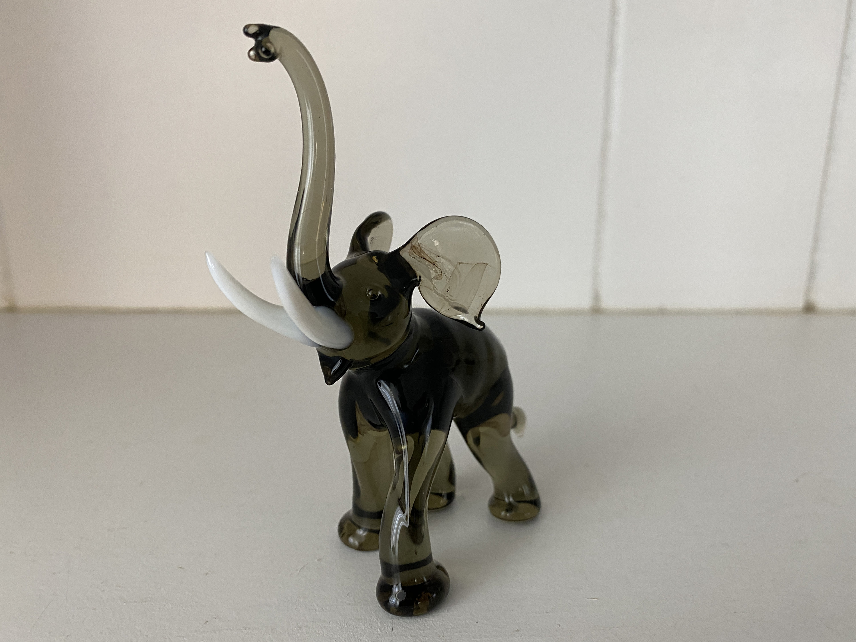 Miniature Glass Elephant Figurine