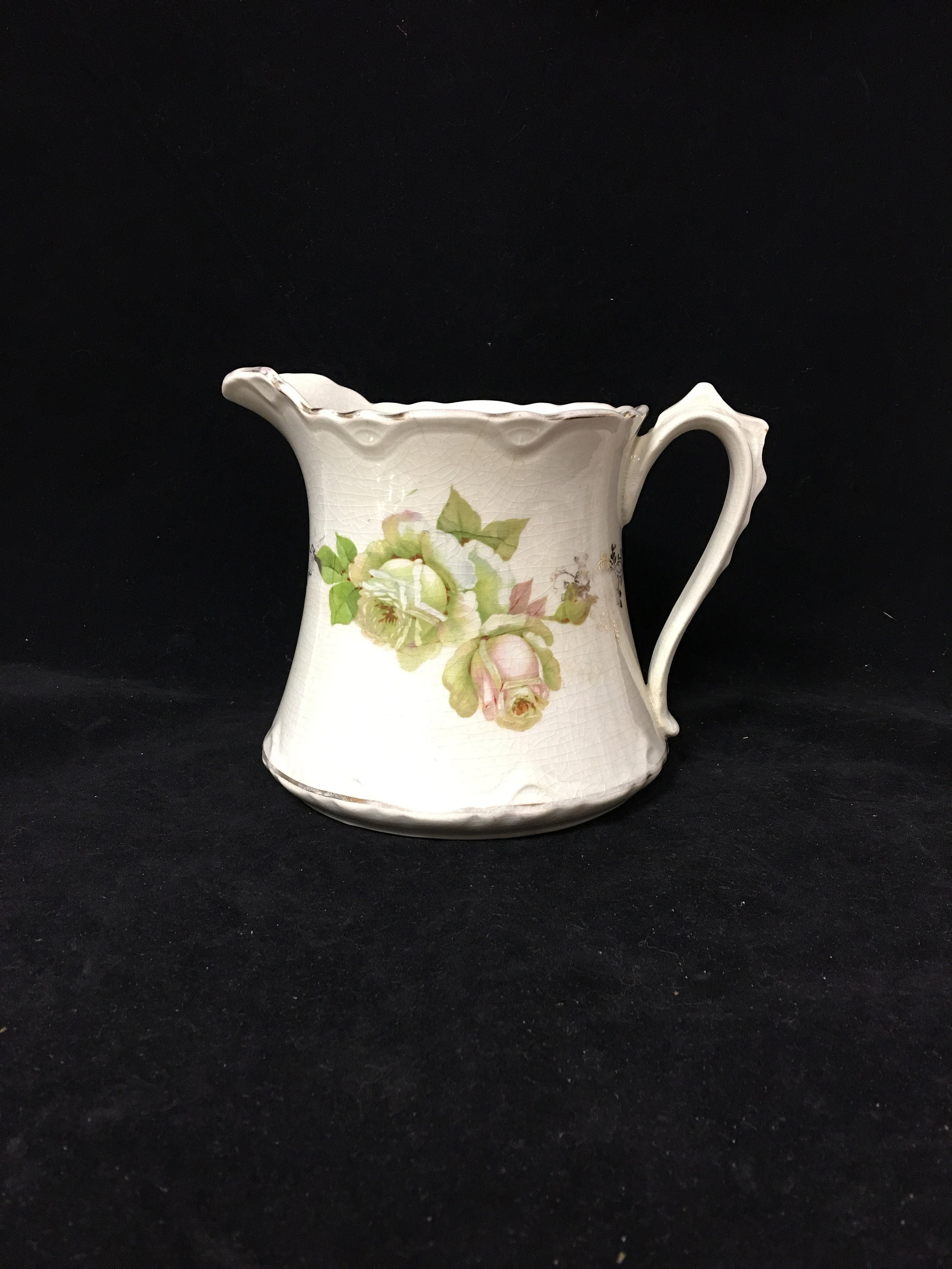 Antique Dresden Water (Flat Bottom) Pitcher