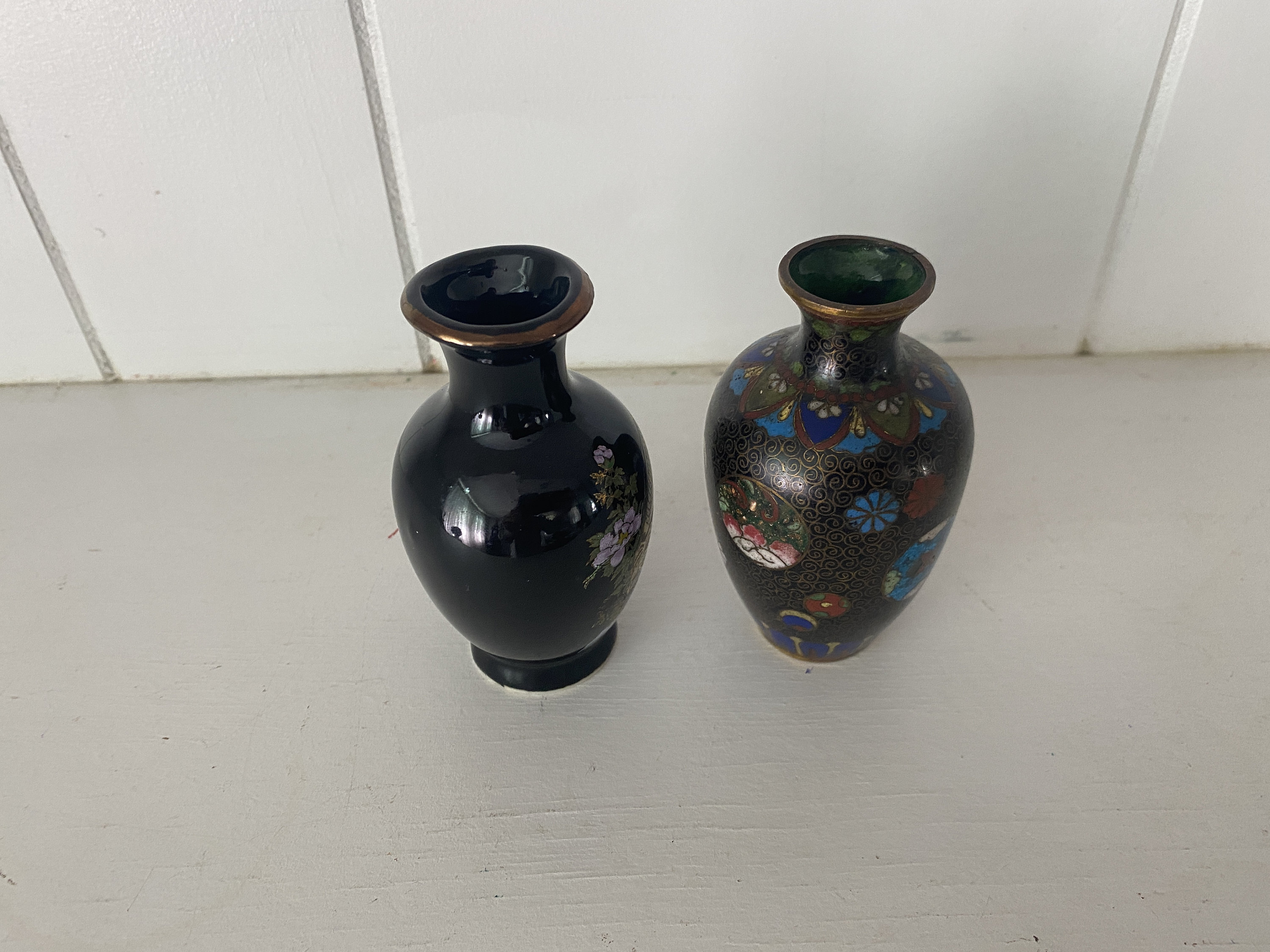Two Vintage Japanese Miniature Vases