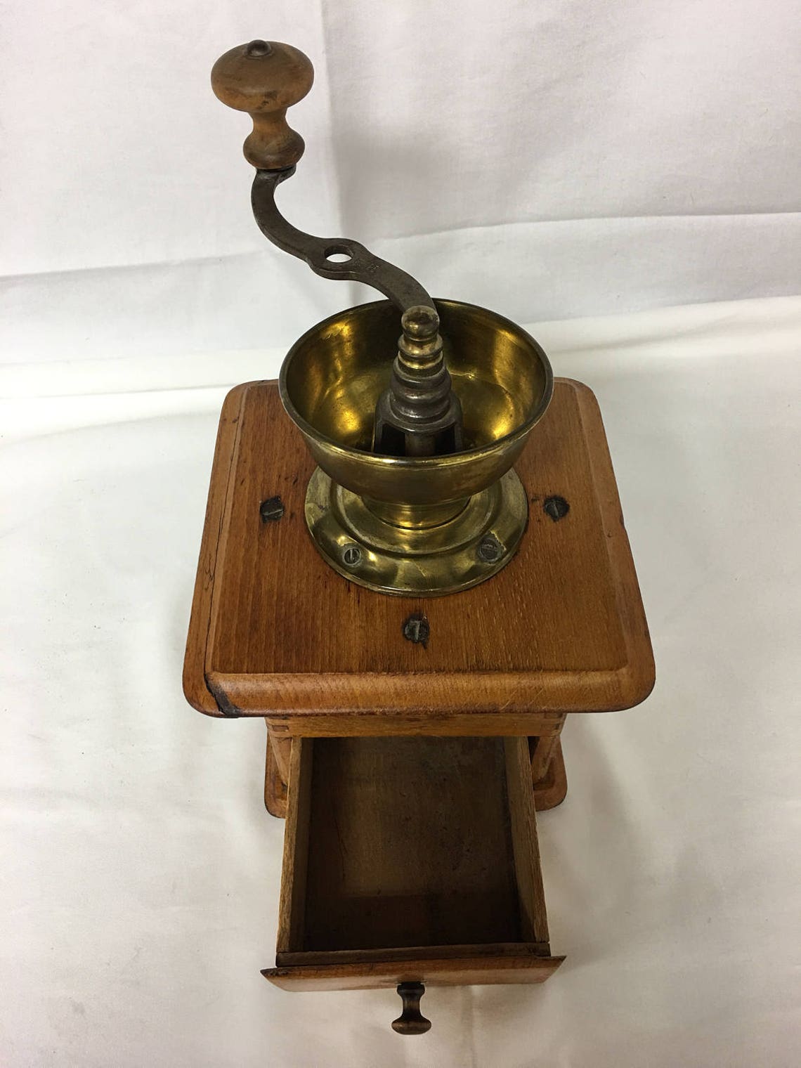 Vintage Early 1900s Brass Coffee Grinder Etsy