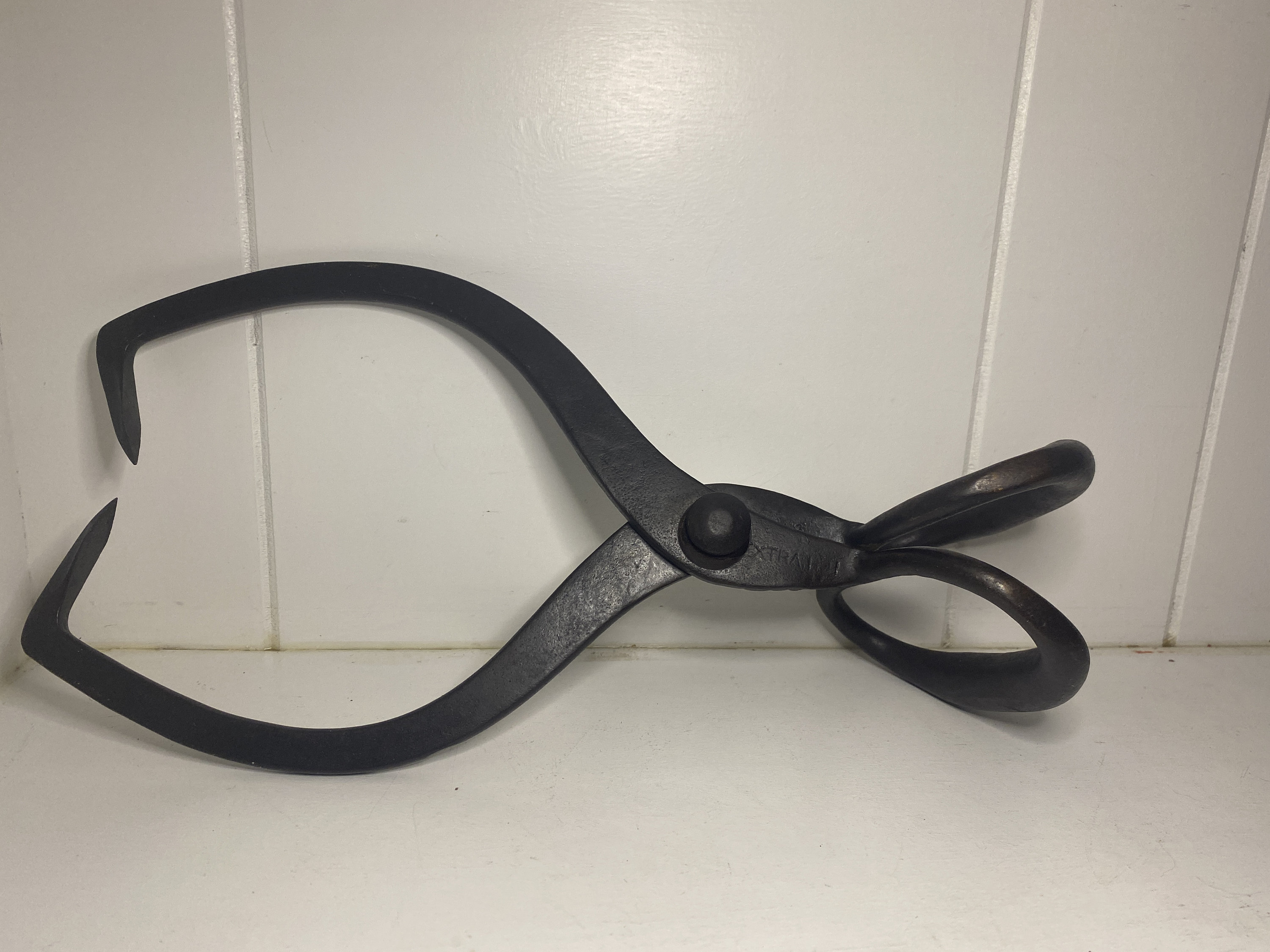 Circa Early 1900s Rare Cast Iron Ice Tongs Antique Kitchen Decor