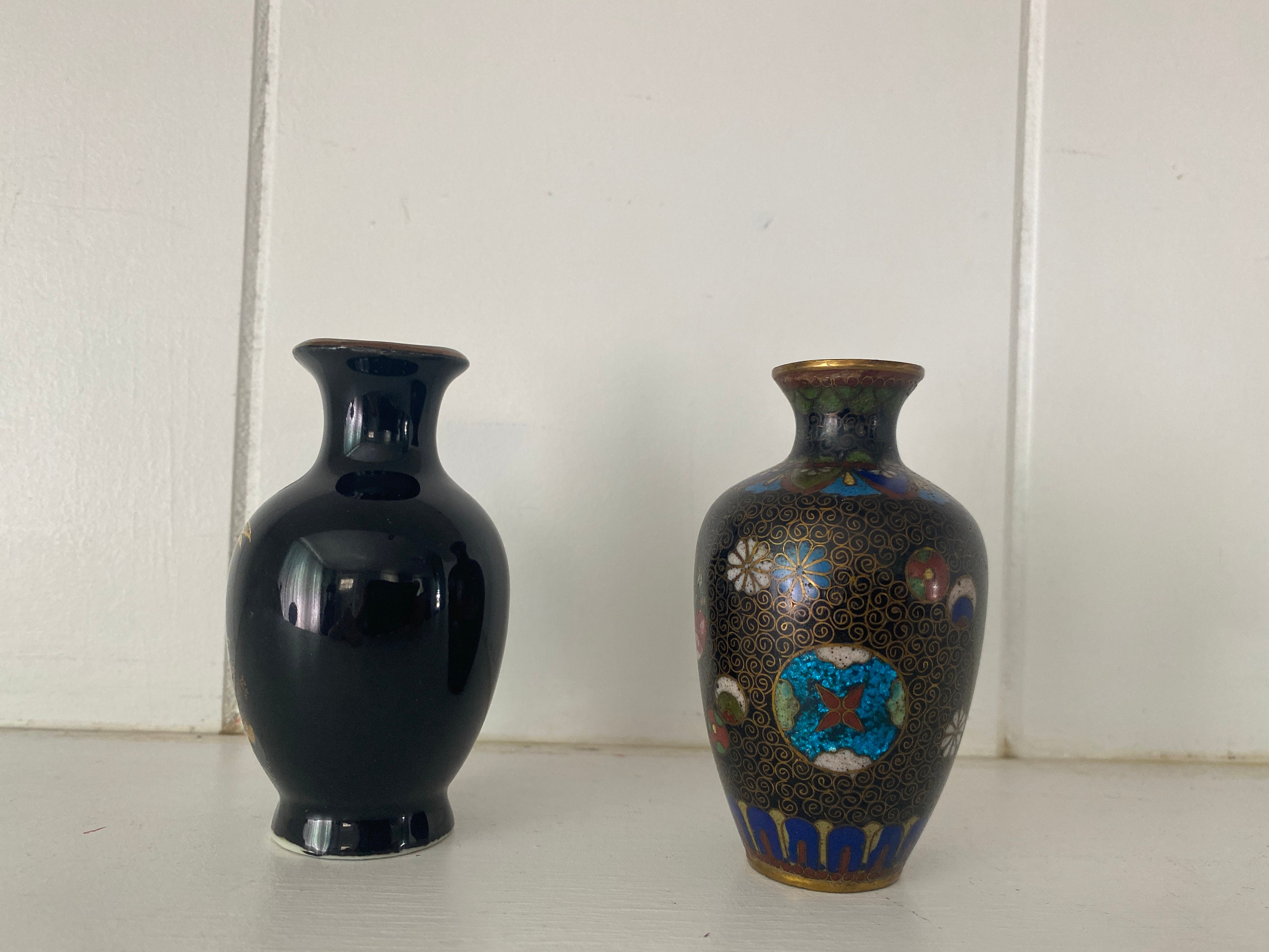 Two Vintage Japanese Miniature Vases