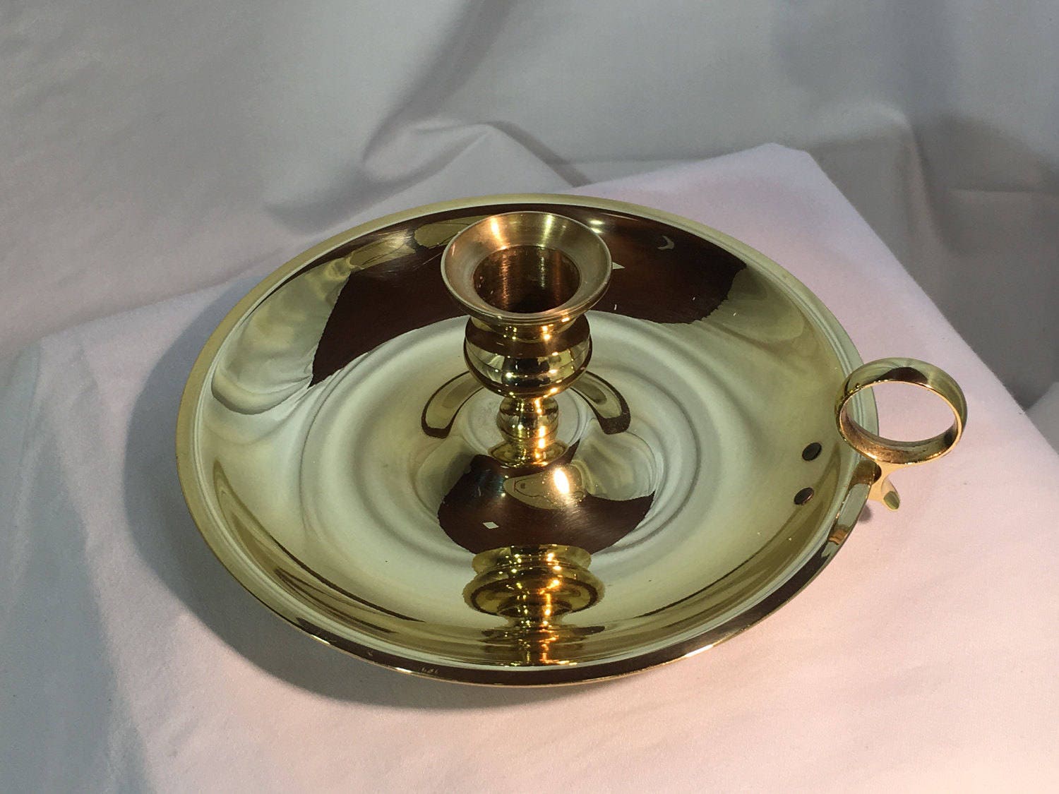 Vintage Baldwin Brass Classic Finger Candlestick Holder