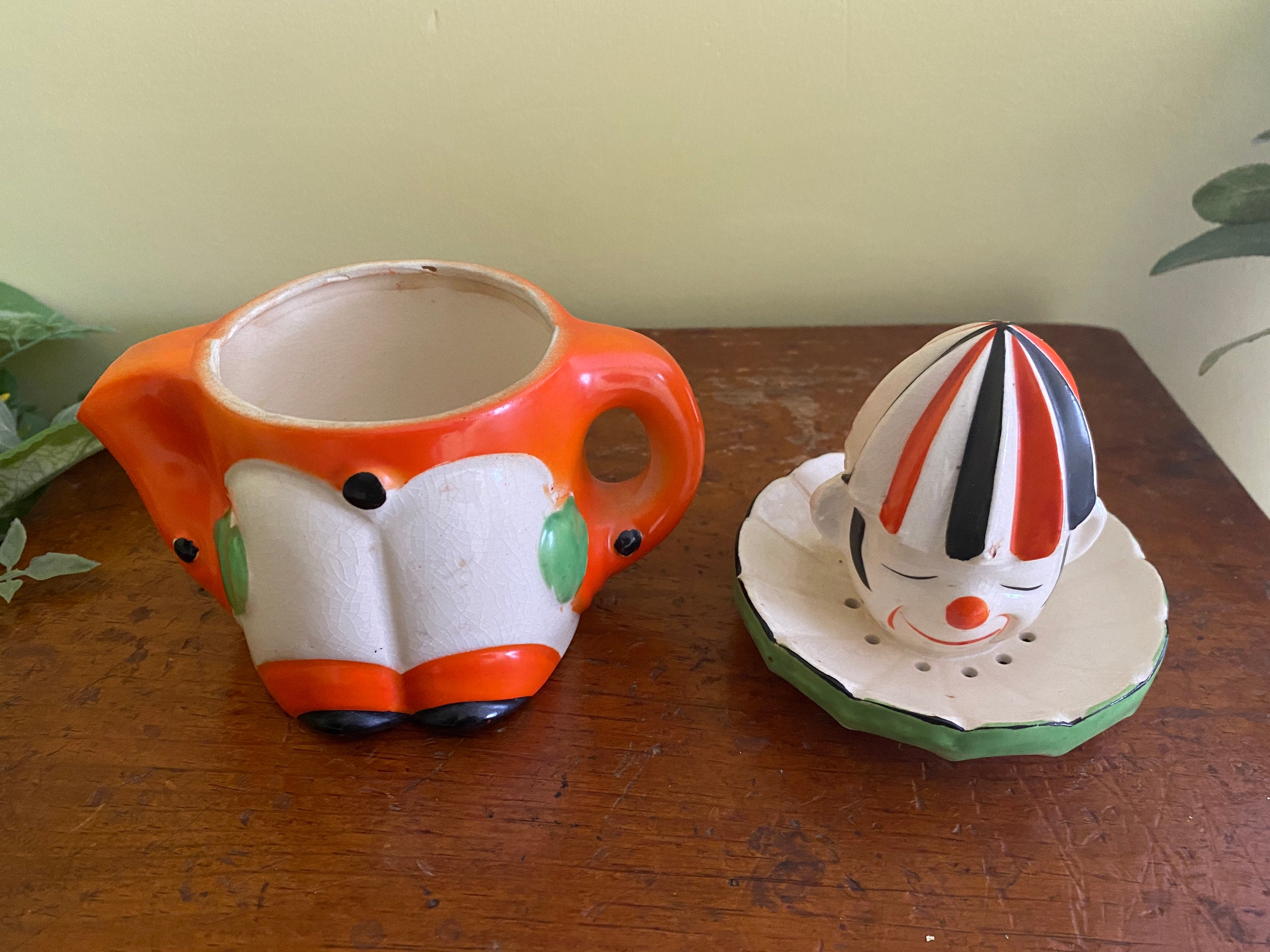 Ceramic Clown Juicer Vintage Made in Japan