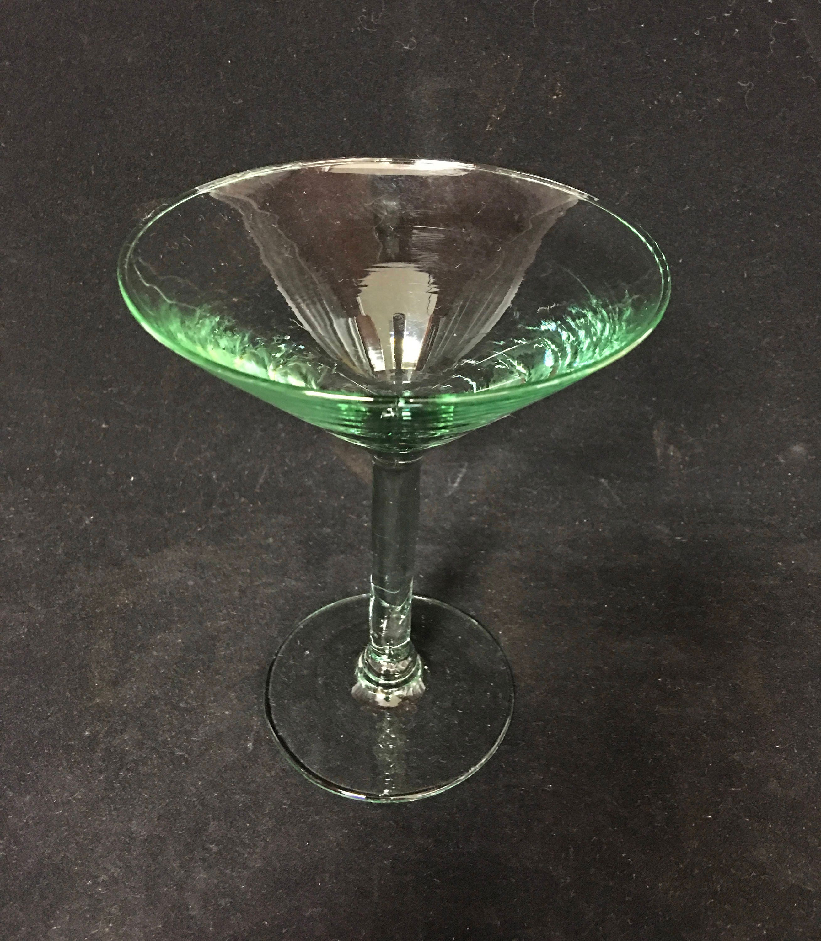 Retro Green Martini Glasses (4)