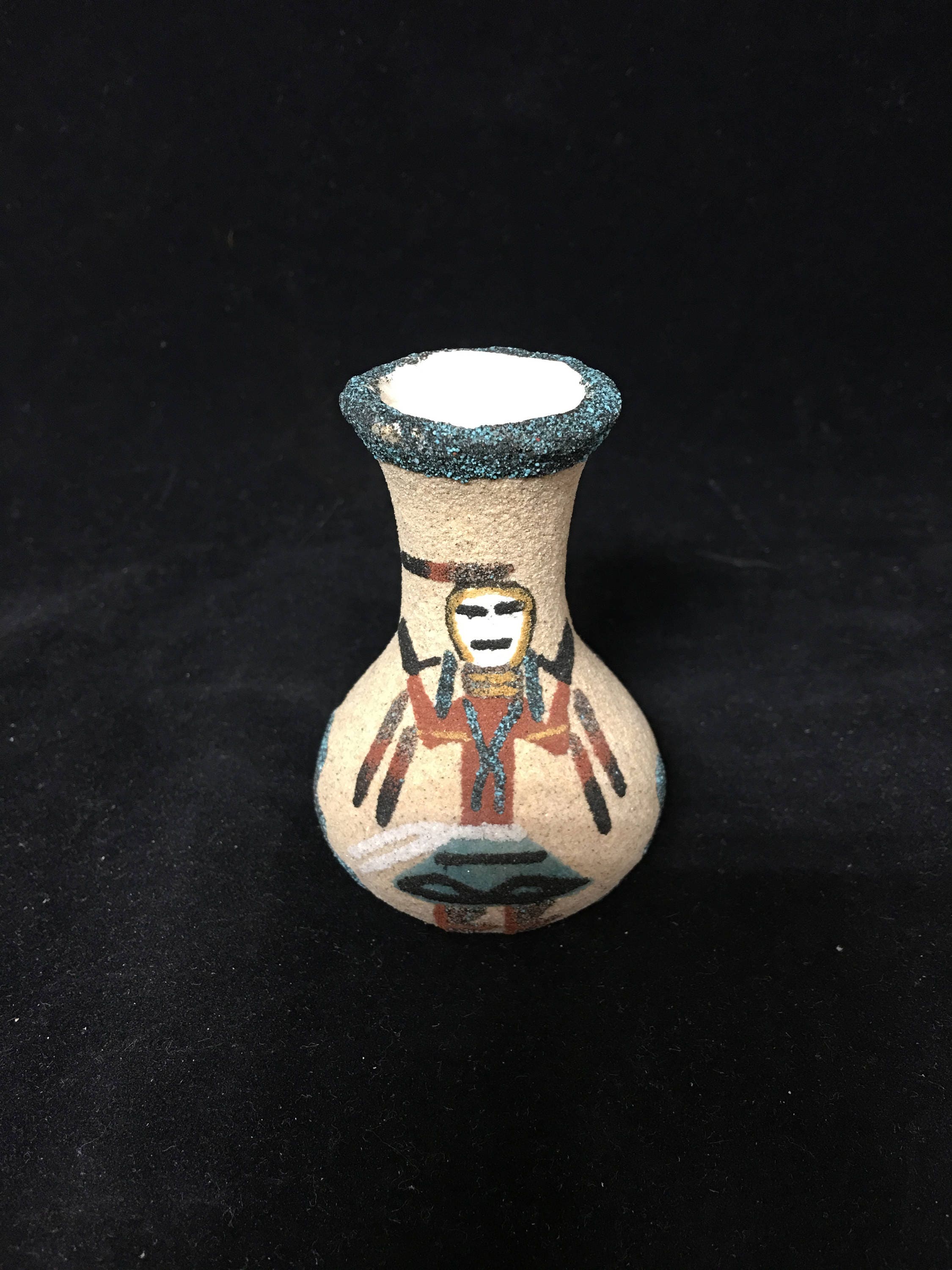Miniature Navajo Inspired Sand Art Vase