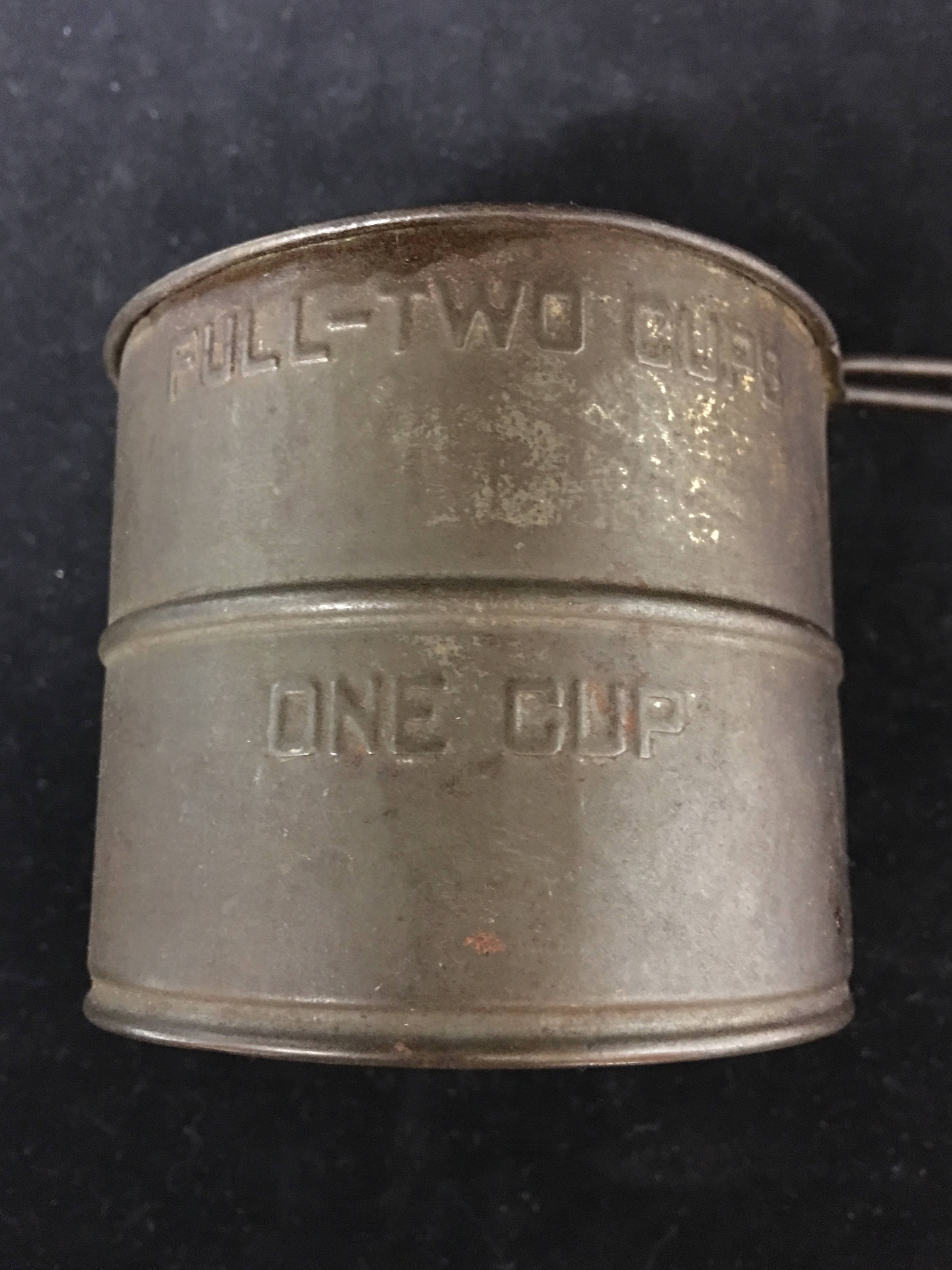 Antique Full 2 Cups Tin Sifter