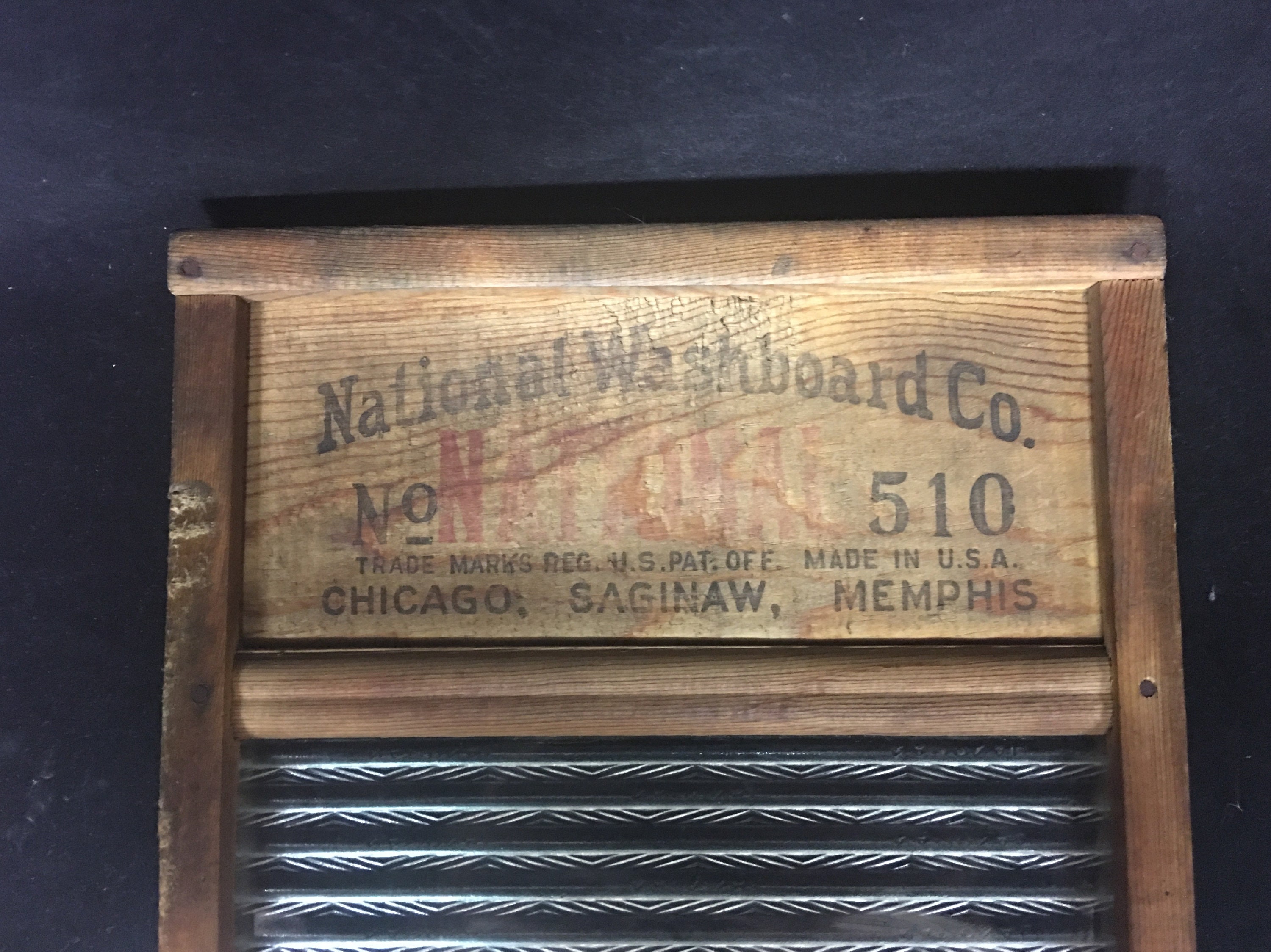 Antique National Glass Washboard No. 510