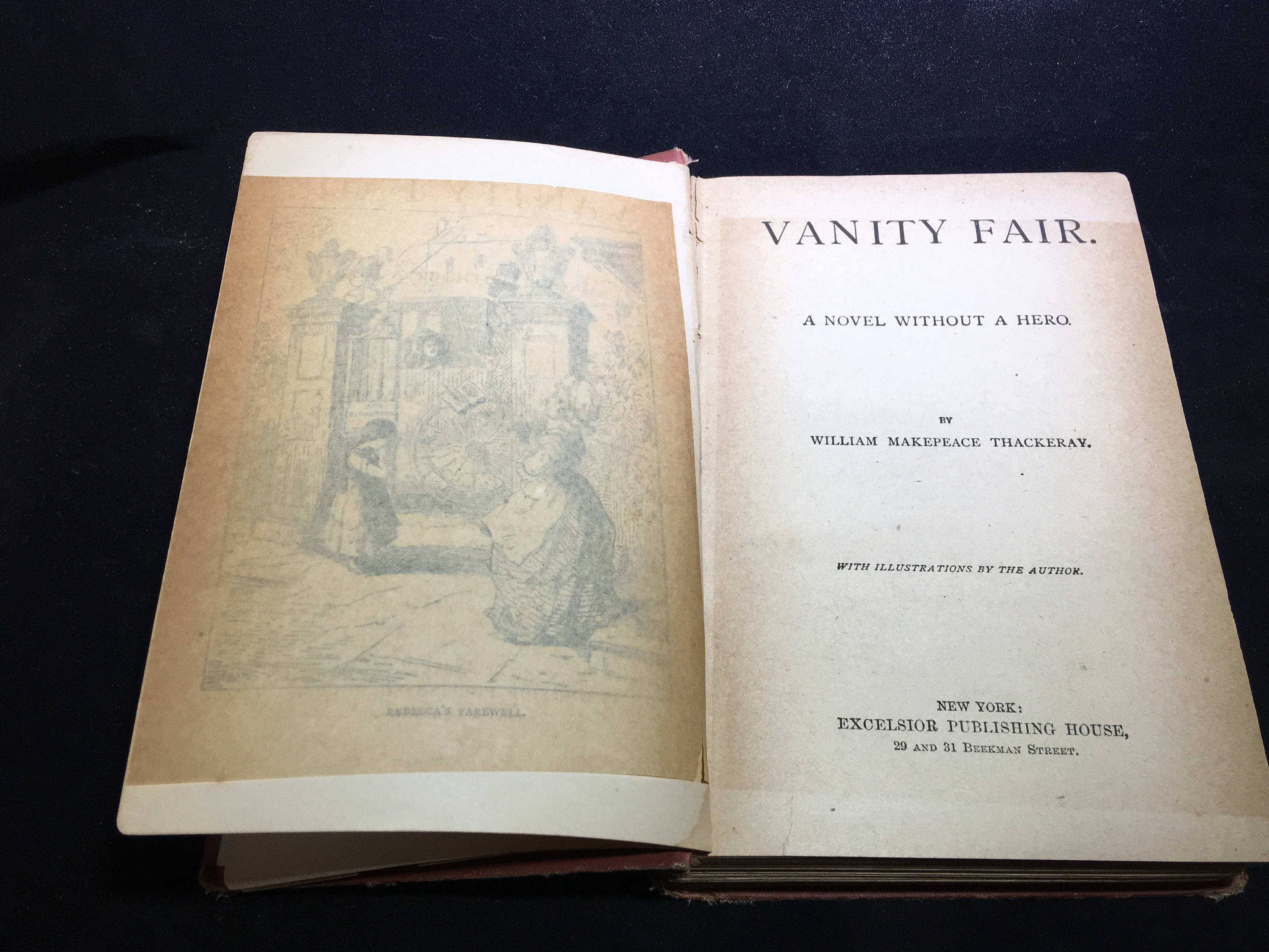 Antique Vanity Fair Novel without a Hero Excelsior Edition