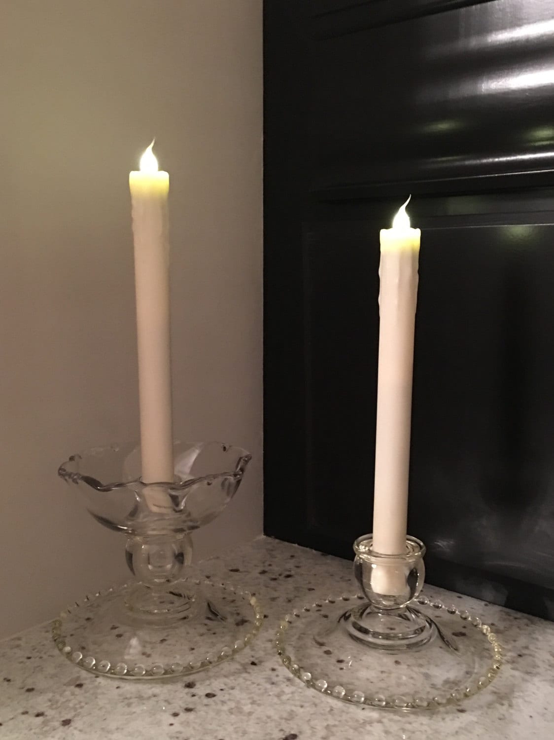 Vintage Imperial Glass Candlewick Pattern Candle Holders, Set of Two, 1960s