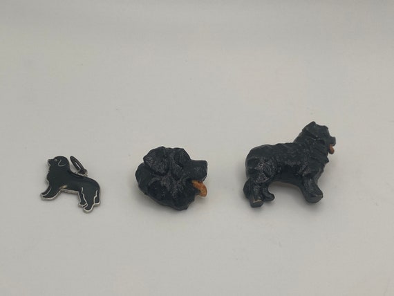 Vintage Black Lab Pins and Charm - image 1