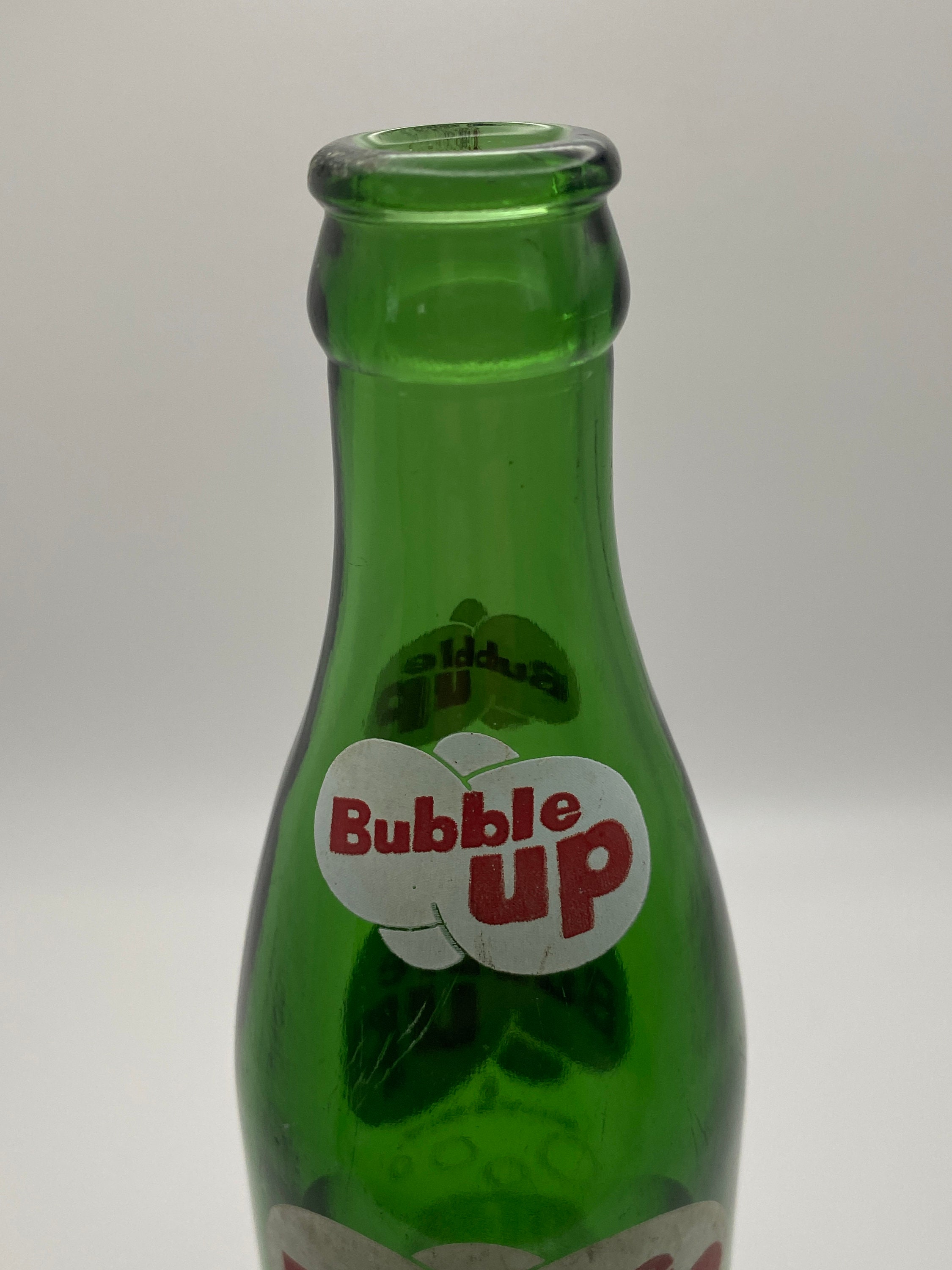 Fun Pair Large Vintage 7 UP Soda Cola Drink Glasses 32oz. Mod Design Pop  Green