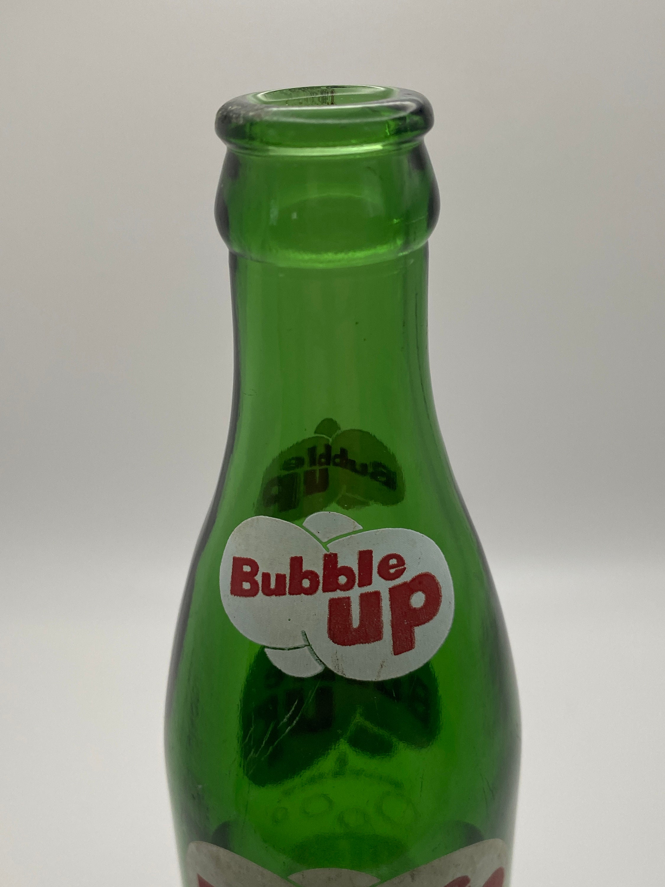 CocaCola Bottling Bubble Up 7 oz Lemon Lime Soda Bottle Green Glass 1960s