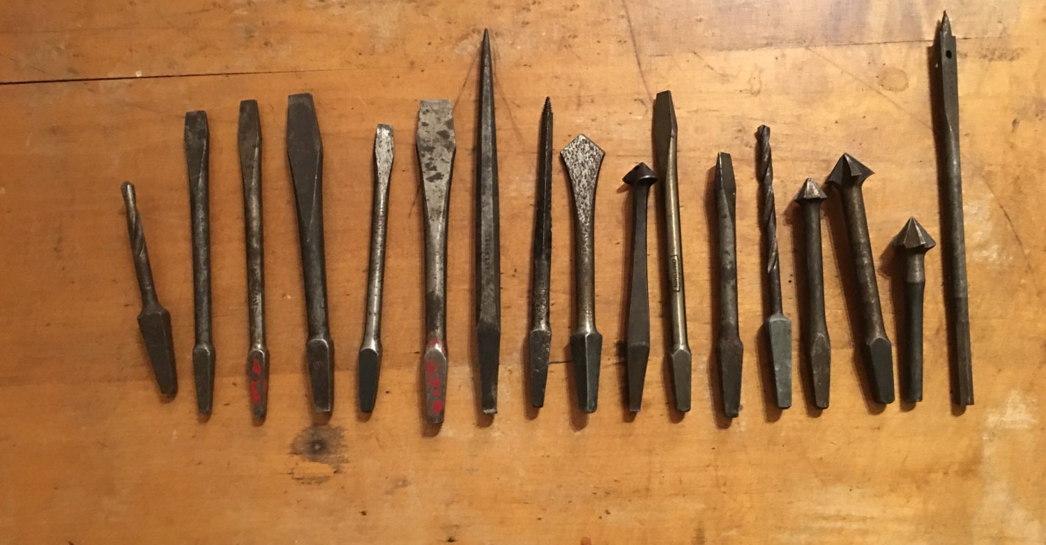 Antique Drill Bit Set 17 pieces