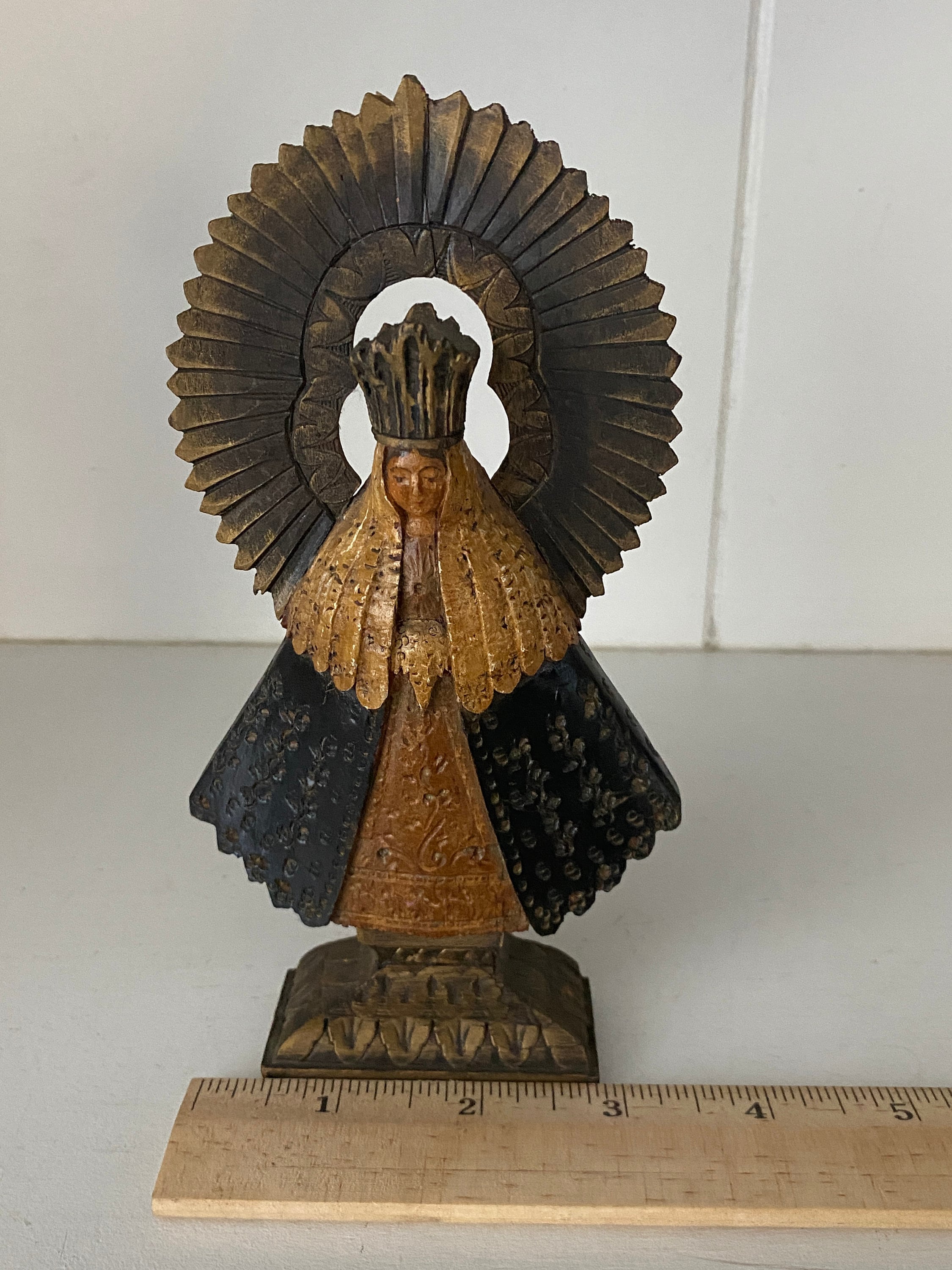 D. Cortez Hand Carved Mexican Folk Art Wooden Figurine
