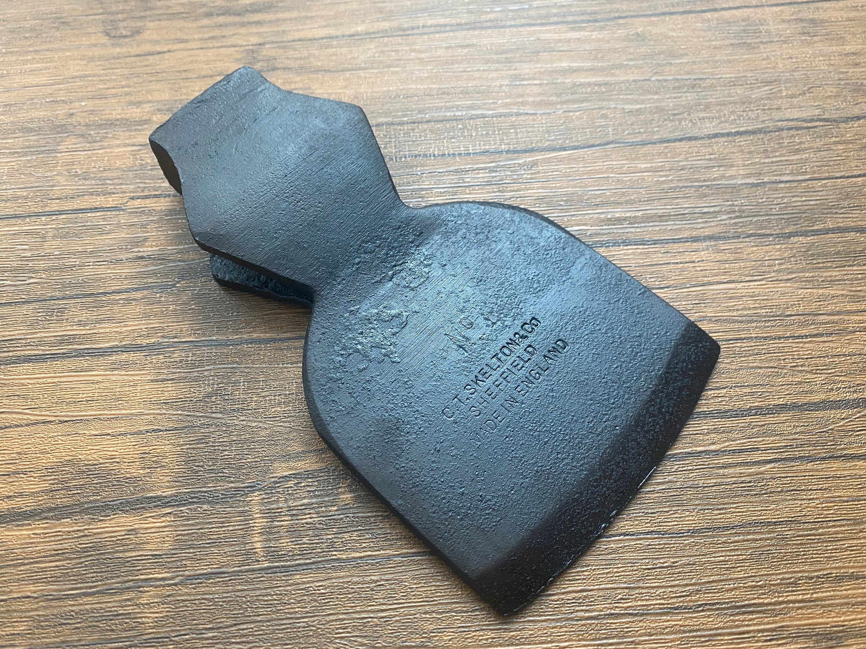 AxeHead Engraved C.T. Skelton & Co. Sheffield Made in England Cast Iron Antique Circa Late