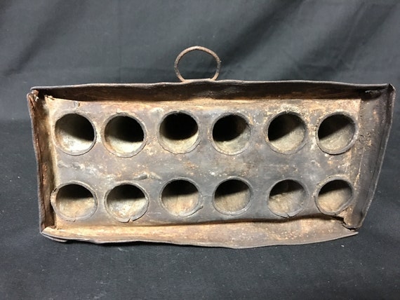 Antique Tin 12 Taper Candle Mold, Late 1700s - Early 1800s