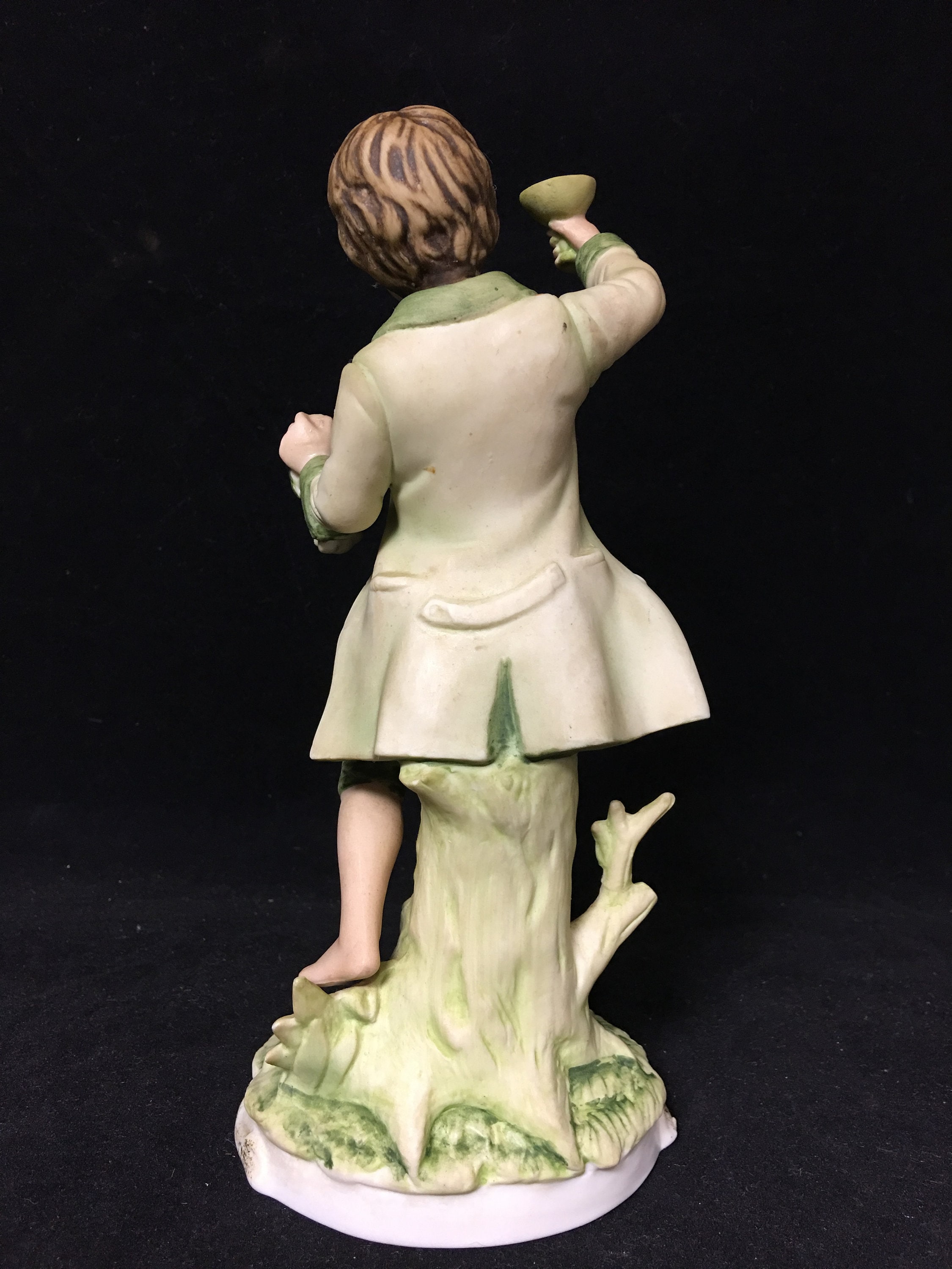 Vintage Andrea by Sadek 7190 Young Girl and Boy Porcelain Bisque Figurines