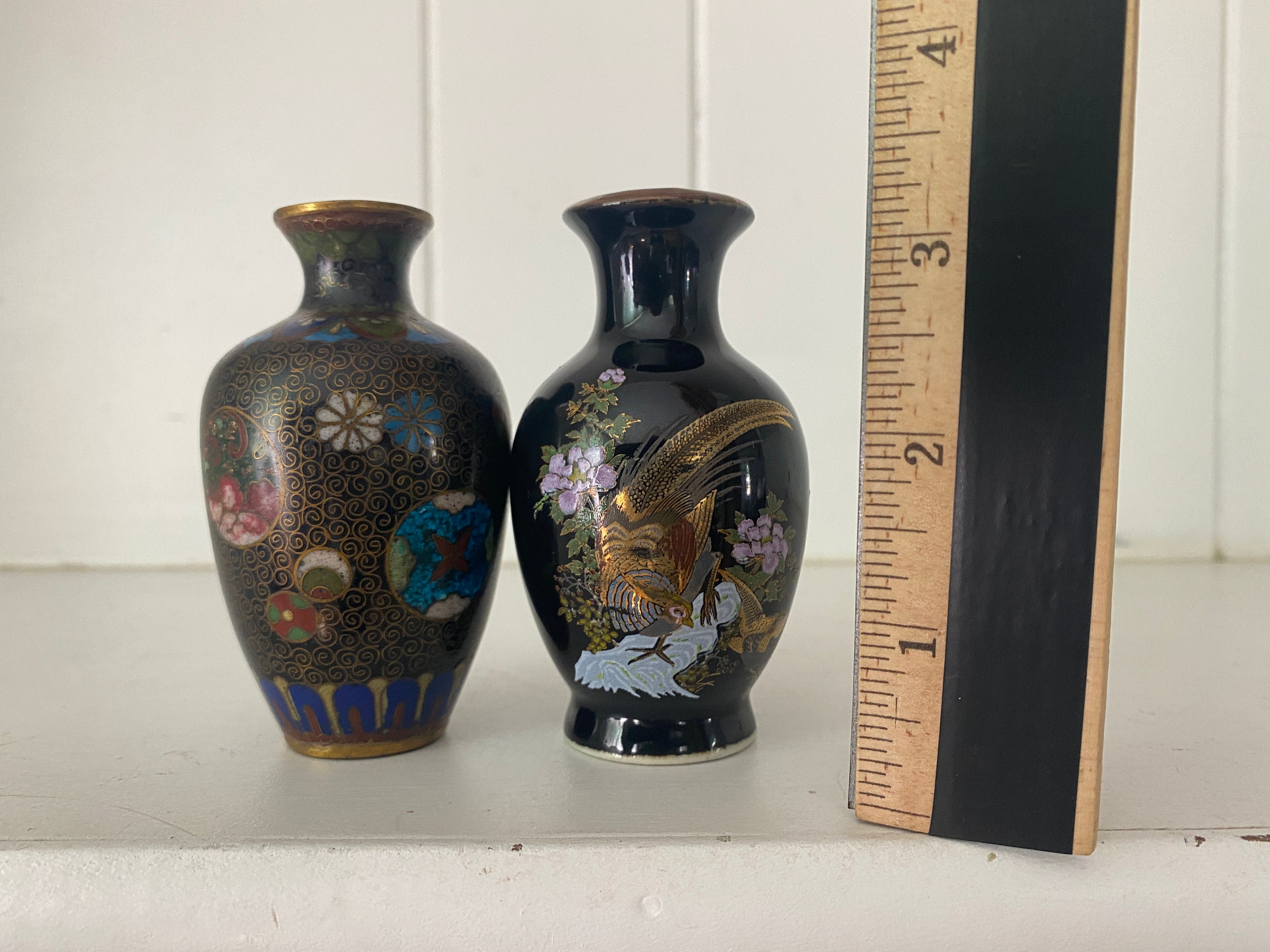 Two Vintage Japanese Miniature Vases