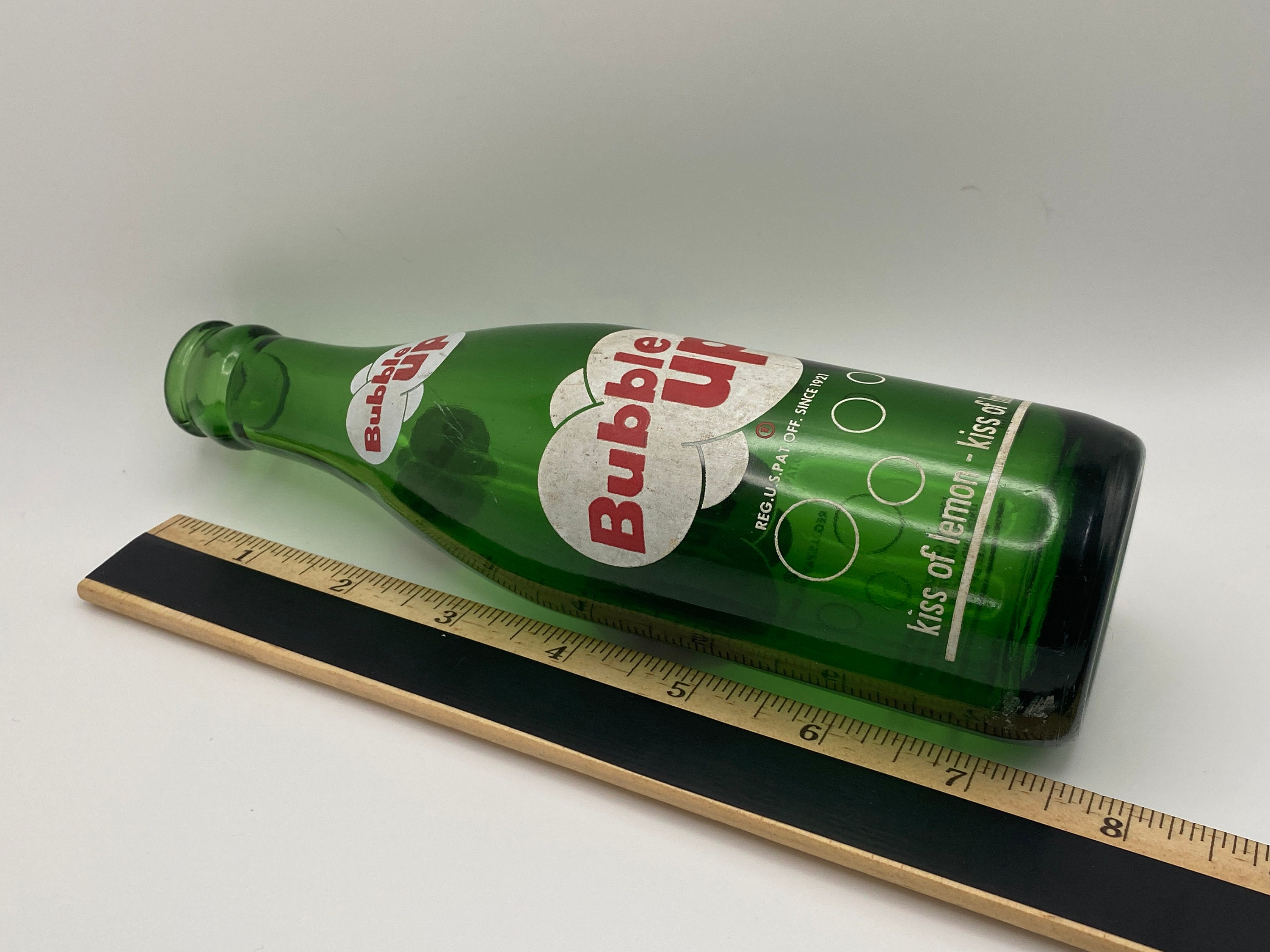 CocaCola Bottling Bubble Up 7 oz Lemon Lime Soda Bottle Green Glass 1960s