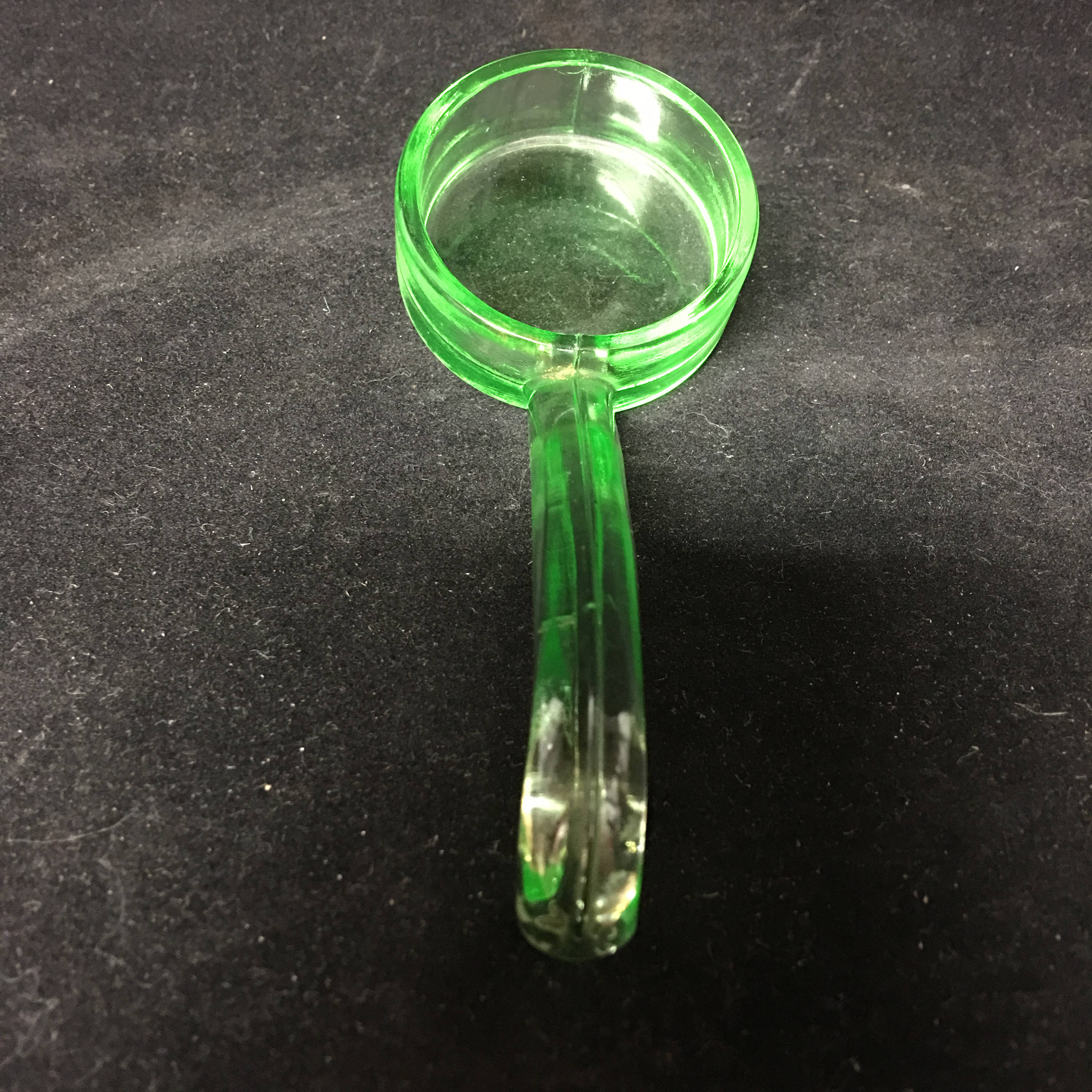 Vintage Green Footed Jelly Dish with Fluted edge and matching Jelly Spoon