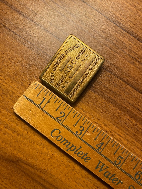 Vintage Bowling Brass Belt Buckle For Most Improved A… Gem